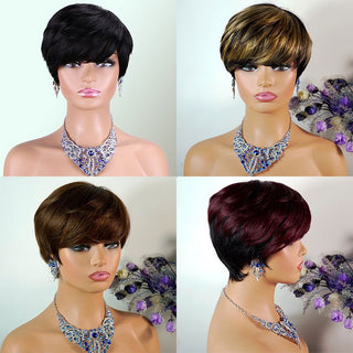 BOB CUT | 8 Inch | 180 Density | Straight Hair | Honey Blonde Human Hair | - Elite Wigs