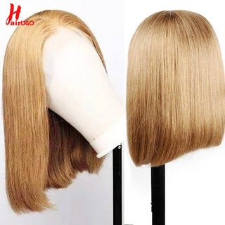 BOB CUT | 10-12 Inch | Highlights | 180 Density | Straight Hair | Honey Blonde Human Hair | - Elite Wigs