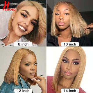 BOB CUT | 10-12 Inch | Highlights | 180 Density | Straight Hair | Honey Blonde Human Hair | - Elite Wigs