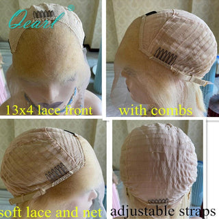 BOB CUT | 8-10 Inch | T-Part | Black Roots | Ombre | 180 Density | Straight Hair | Platinum Blonde Human Hair | - Elite Wigs