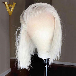 BOB CUT | 8-12 Inch | 180 Density | Straight Hair | White Pearl Human Hair | - Elite Wigs