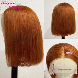 BOB CUT | 8-12 Inch | 250 Density | Straight Hair | Golden Blonde Ginger Human Hair | - Elite Wigs