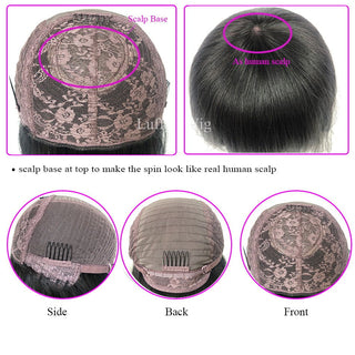 BOB CUT | 8-12 Inch | Highlights | Pixie | 180 Density | Straight Hair | Chocolate Brown with Ginger Honey Human Hair | - Elite Wigs