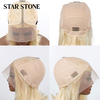 BOB CUT | 8-12 Inch | T-Part | 180 Density | Straight Hair | 613 Blonde l Human Hair | - Elite Wigs