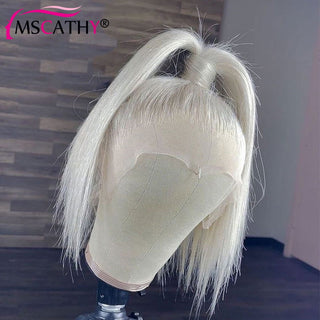 BOB CUT | 8-12 Inch | T-Part | 250 Density | Straight Hair | White Pearl Human Hair | - Elite Wigs