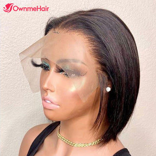 BOB CUT | 8-14 Inch | 180 Density | Straight Hair | Dark Brown Human Hair | - Elite Wigs