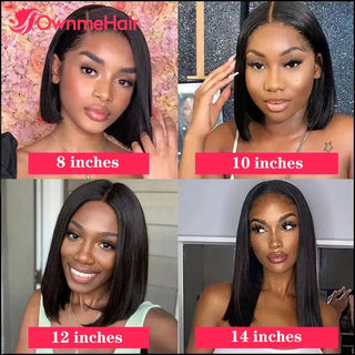 BOB CUT | 8-14 Inch | 180 Density | Straight Hair | Dark Brown Human Hair | - Elite Wigs