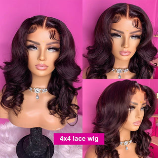 BOB CUT | 8 -12 Inch | 250 Density | Body Wave | Black Human Hair | - Elite Wigs