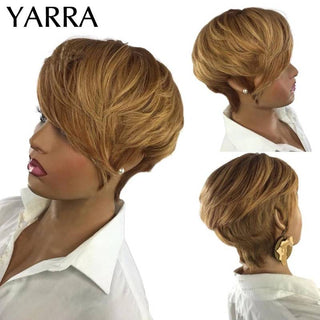 BOB CUT | 8 Inch | 180 Density | Straight Hair | Honey Blonde Human Hair | - Elite Wigs