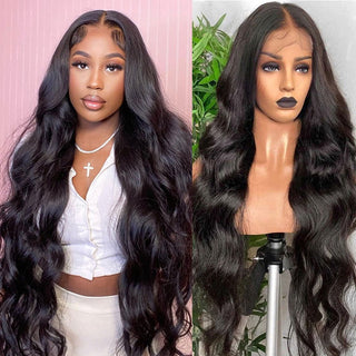EXTRA LONG Length | 34-36 Inch | 250 Density | Body Wave | Black Human Hair | - Elite Wigs