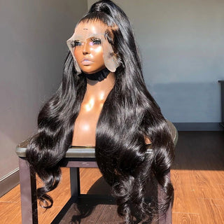EXTRA LONG Length | 34-36 Inch | 250 Density | Body Wave | Black Human Hair | - Elite Wigs