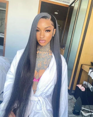 EXTRA LONG Length | 34-36 Inch | 250 Density | Straight Hair | Black Human Hair | - Elite Wigs