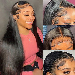 EXTRA LONG Length | 34-36 Inch | 250 Density | Straight Hair | Black Human Hair | - Elite Wigs