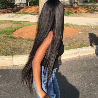 EXTRA LONG Length | 34-36 Inch | 250 Density | Straight Hair | Black Human Hair | - Elite Wigs