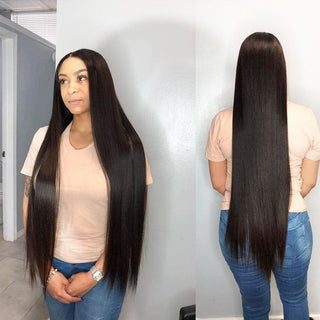 EXTRA LONG Length | 34-36 Inch | 250 Density | Straight Hair | Black Human Hair | - Elite Wigs