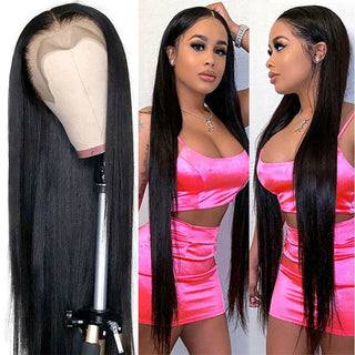 EXTRA LONG Length | 34-36 Inch | 250 Density | Straight Hair | Black Human Hair | - Elite Wigs