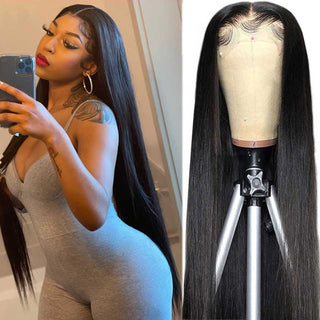 EXTRA LONG Length | 34-36 Inch | 250 Density | Straight Hair | Black Human Hair | - Elite Wigs