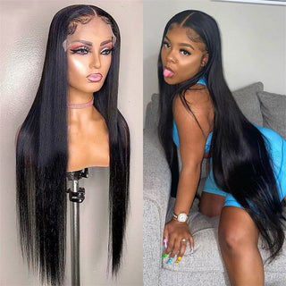 EXTRA LONG Length | 34-36 Inch | 250 Density | Straight Hair | Black Human Hair | - Elite Wigs
