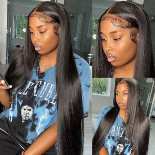 EXTRA LONG Length | 34-36 Inch | 250 Density | Straight Hair | Black Human Hair | - Elite Wigs