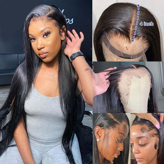 EXTRA LONG Length | 34-36 Inch | 250 Density | Straight Hair | Black Human Hair | - Elite Wigs