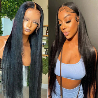 EXTRA LONG Length | 34-36 Inch | 250 Density | Straight Hair | Black Human Hair | - Elite Wigs