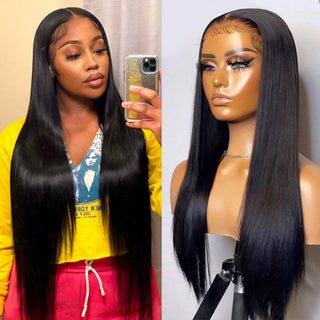 EXTRA LONG Length | 34-36 Inch | 250 Density | Straight Hair | Black Human Hair | - Elite Wigs