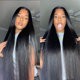 EXTRA LONG Length | 34-36 Inch | 250 Density | Straight Hair | Black Human Hair | - Elite Wigs