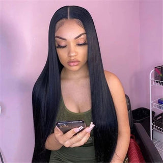 EXTRA LONG Length | 34-36 Inch | 250 Density | Straight Hair | Black Human Hair | - Elite Wigs