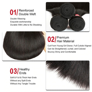 EXTRA LONG Length | 34-36 Inch | 250 Density | Straight Hair | Black Human Hair | - Elite Wigs