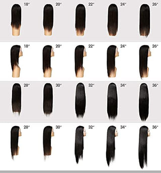 EXTRA LONG Length | 34-36 Inch | 250 Density | Straight Hair | Black Human Hair | - Elite Wigs