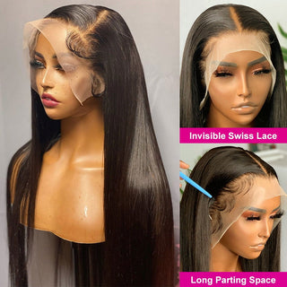 EXTRA LONG Length | 34-36 Inch | 250 Density | Straight Hair | Black Human Hair | - Elite Wigs