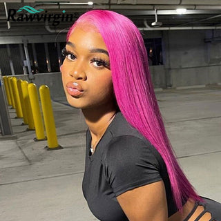 EXTRA LONG Length | 34-36 Inch | 250 Density | Straight Hair | Fuchsia Pink Human Hair | - Elite Wigs