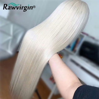 EXTRA LONG Length | 34 Inch | 180 Density | Straight Hair | Platinum Blonde Human Hair | - Elite Wigs