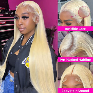 EXTRA LONG Length | 36 Inch | 250 Density | Straight Hair | 613 Blonde Human Hair | - Elite Wigs