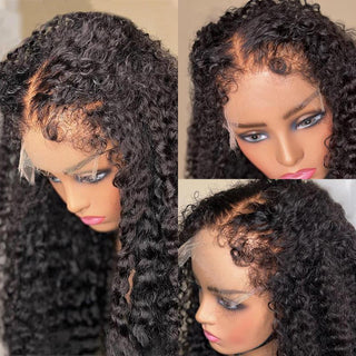 EXTRA Long | 34 Inch | Curly Deep with Curly Baby Hair | Ultra Thick 250 Density | Black Human Hair | - Elite Wigs