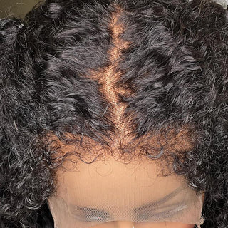 EXTRA Long | 34 Inch | Curly Deep with Curly Baby Hair | Ultra Thick 250 Density | Black Human Hair | - Elite Wigs