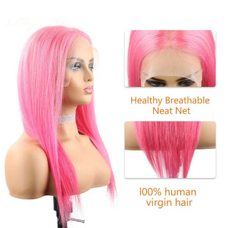 SHOULDER Length | 16 Inch | 180 Density | Straight Hair | Baby Pink Human Hair |