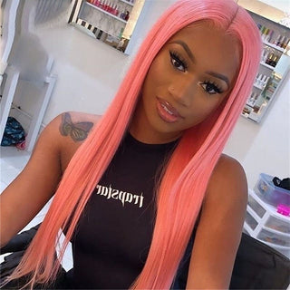 SHOULDER Length | 16 Inch | 180 Density | Straight Hair | Baby Pink Human Hair |