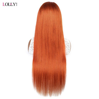 LONG Length | 28-30 Inch | Glue-less | Headband Wig | 180 Density | Straight Hair | Ginger Orange Human Hair | - Elite Wigs