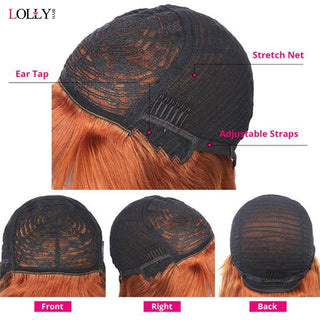 LONG Length | 28-30 Inch | Glue-less | Wig with Bangs | 180 Density | Straight Hair | Copper Ash Ginger Human Hair | - Elite Wigs