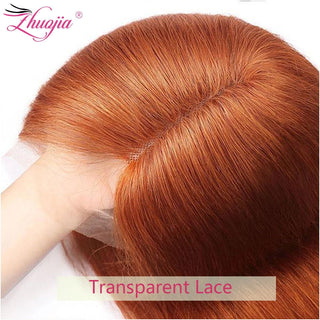 LONG Length | 28-30 Inch | T-Part & 4x4 | 250 Density | Straight Hair | Ginger Blonde Human Hair | - Elite Wigs