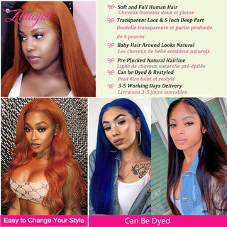 LONG Length | 28-30 Inch | T-Part & 4x4 | 250 Density | Straight Hair | Ginger Blonde Human Hair | - Elite Wigs
