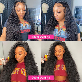 LONG Length | 28-32 | 250 Density | Water Waves | Black Human Hair | - Elite Wigs