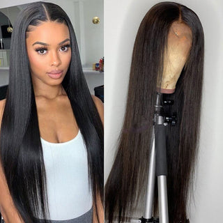 LONG Length | 28-32 Inch | 180 Density | Straight Hair | Black Human Hair | - Elite Wigs