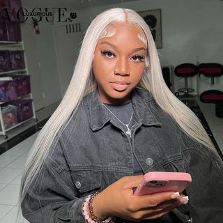 LONG Length | 28-32 Inch | 180 Density | Straight Hair | Platinum Blonde Human Hair | - Elite Wigs