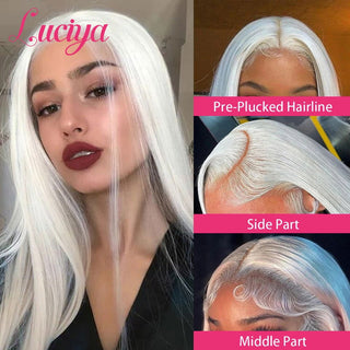 LONG Length | 28-32 Inch | 180 Density | Straight Hair | White Pearl Human Hair | - Elite Wigs