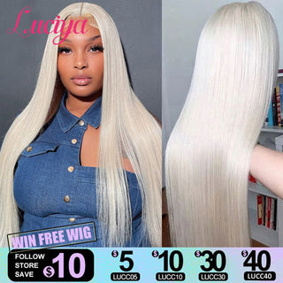 LONG Length | 28-32 Inch | 180 Density | Straight Hair | White Pearl Human Hair | - Elite Wigs