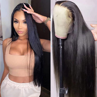 LONG Length | 28-32 Inch | 250 Density | Straight Hair l Black Human Hair | - Elite Wigs