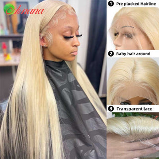 LONG Length | 28-32 Inch | Triple Ombre | 180 Density | Straight Hair | Platinum Blonde, Light Brown & Dark Brown Human Hair | - Elite Wigs