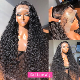 LONG Length | 28- 32 Inch | 180 Density | Water Wave Curls | Black Human Hair | - Elite Wigs